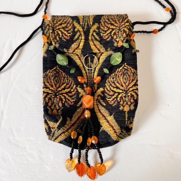 Handmade by Tiger Patch Covent‎ Garden London Tapestry Beaded Jeweled Crossbody - Picture 2 of 11
